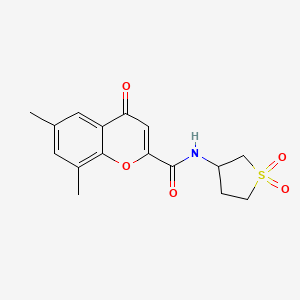 molecular formula C16H17NO5S B11041725 N-(1,1-dioxidotetrahydrothiophen-3-yl)-6,8-dimethyl-4-oxo-4H-chromene-2-carboxamide 
