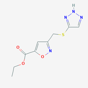 molecular formula C9H10N4O3S B11041757 ethyl 3-[(1H-1,2,3-triazol-5-ylsulfanyl)methyl]-1,2-oxazole-5-carboxylate 