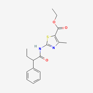 molecular formula C17H20N2O3S B11041815 Ethyl 4-methyl-2-[(2-phenylbutanoyl)amino]-1,3-thiazole-5-carboxylate 