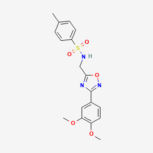 molecular formula C18H19N3O5S B11041849 N-{[3-(3,4-dimethoxyphenyl)-1,2,4-oxadiazol-5-yl]methyl}-4-methylbenzenesulfonamide 