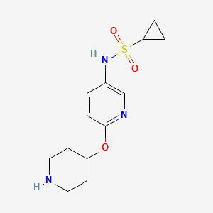 molecular formula C13H19N3O3S B11041855 N-[6-(4-Piperidinyloxy)-3-pyridinyl]cyclopropanesulfonamide 
