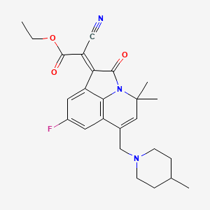 molecular formula C25H28FN3O3 B11041963 Ethyl 2-cyano-2-[8-fluoro-4,4-dimethyl-6-[(4-methylpiperidino)methyl]-2-oxo-4H-pyrrolo[3,2,1-IJ]quinolin-1(2H)-yliden]acetate 