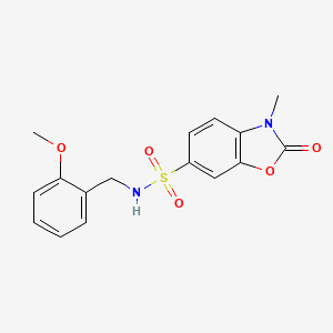 molecular formula C16H16N2O5S B11041989 N-(2-methoxybenzyl)-3-methyl-2-oxo-2,3-dihydro-1,3-benzoxazole-6-sulfonamide 