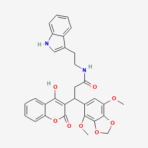molecular formula C31H28N2O8 B11042018 3-(4,7-dimethoxy-1,3-benzodioxol-5-yl)-3-(4-hydroxy-2-oxo-2H-chromen-3-yl)-N-[2-(1H-indol-3-yl)ethyl]propanamide 