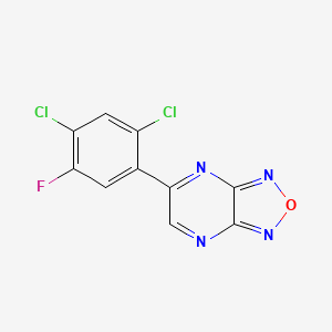 molecular formula C10H3Cl2FN4O B11042033 5-(2,4-Dichloro-5-fluorophenyl)[1,2,5]oxadiazolo[3,4-b]pyrazine 