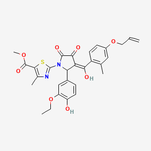 molecular formula C29H28N2O8S B11042093 methyl 2-[2-(3-ethoxy-4-hydroxyphenyl)-4-hydroxy-3-{[2-methyl-4-(prop-2-en-1-yloxy)phenyl]carbonyl}-5-oxo-2,5-dihydro-1H-pyrrol-1-yl]-4-methyl-1,3-thiazole-5-carboxylate 