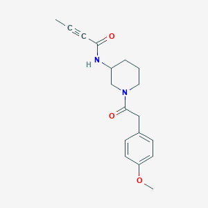 molecular formula C18H22N2O3 B11042113 N-{1-[2-(4-Methoxyphenyl)acetyl]piperidin-3-YL}but-2-ynamide 