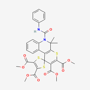 molecular formula C31H28N2O9S3 B11042133 Tetramethyl 5',5'-dimethyl-6'-(phenylcarbamoyl)-5',6'-dihydrospiro[1,3-dithiole-2,1'-thiopyrano[2,3-c]quinoline]-2',3',4,5-tetracarboxylate 
