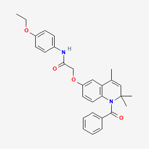 molecular formula C29H30N2O4 B11042187 N-(4-ethoxyphenyl)-2-{[2,2,4-trimethyl-1-(phenylcarbonyl)-1,2-dihydroquinolin-6-yl]oxy}acetamide 