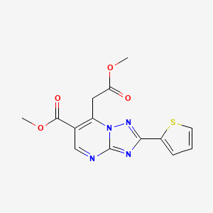 molecular formula C14H12N4O4S B11042281 Methyl 7-(2-methoxy-2-oxoethyl)-2-(thiophen-2-yl)-[1,2,4]triazolo[1,5-a]pyrimidine-6-carboxylate 
