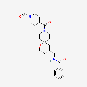 molecular formula C25H35N3O4 B11042302 N-({9-[(1-Acetyl-4-piperidyl)carbonyl]-1-oxa-9-azaspiro[5.5]undec-4-YL}methyl)benzamide 