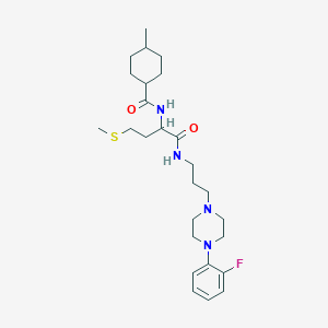 molecular formula C26H41FN4O2S B11042387 N-[1-({3-[4-(2-fluorophenyl)piperazin-1-yl]propyl}amino)-4-(methylsulfanyl)-1-oxobutan-2-yl]-4-methylcyclohexanecarboxamide 