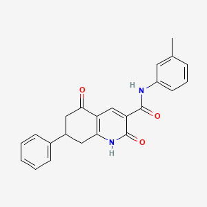 molecular formula C23H20N2O3 B11042460 N-(3-methylphenyl)-2,5-dioxo-7-phenyl-1,2,5,6,7,8-hexahydroquinoline-3-carboxamide 
