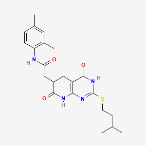 molecular formula C22H28N4O3S B11042489 N-(2,4-dimethylphenyl)-2-{2-[(3-methylbutyl)sulfanyl]-4,7-dioxo-1,4,5,6,7,8-hexahydropyrido[2,3-d]pyrimidin-6-yl}acetamide 