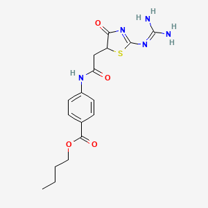 molecular formula C17H21N5O4S B11042490 Butyl 4-{[(2-carbamimidamido-4-oxo-4,5-dihydro-1,3-thiazol-5-yl)acetyl]amino}benzoate 