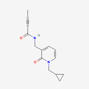 molecular formula C14H16N2O2 B11042562 N-((1-(Cyclopropylmethyl)-2-oxo-1,2-dihydropyridin-3-yl)methyl)but-2-ynamide 