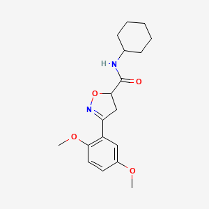 molecular formula C18H24N2O4 B11042662 N-cyclohexyl-3-(2,5-dimethoxyphenyl)-4,5-dihydro-1,2-oxazole-5-carboxamide 