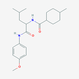 molecular formula C21H32N2O3 B11042684 N-(4-methoxyphenyl)-N~2~-[(4-methylcyclohexyl)carbonyl]leucinamide 