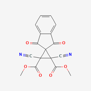 molecular formula C17H10N2O6 B11042759 Dimethyl 2,3-dicyano-1',3'-dioxo-1',3'-dihydrospiro[cyclopropane-1,2'-indene]-2,3-dicarboxylate 