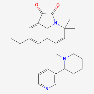 molecular formula C26H29N3O2 B11042860 8-ethyl-4,4-dimethyl-6-{[2-(pyridin-3-yl)piperidin-1-yl]methyl}-4H-pyrrolo[3,2,1-ij]quinoline-1,2-dione 