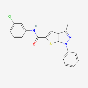 molecular formula C19H14ClN3OS B11042894 N-(3-chlorophenyl)-3-methyl-1-phenyl-1H-thieno[2,3-c]pyrazole-5-carboxamide 
