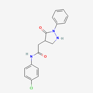 molecular formula C17H16ClN3O2 B11042968 N-(4-chlorophenyl)-2-(5-oxo-1-phenylpyrazolidin-4-yl)acetamide 