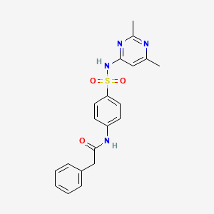 molecular formula C20H20N4O3S B11043102 N-[4-(2,6-Dimethyl-pyrimidin-4-ylsulfamoyl)-phenyl]-2-phenyl-acetamide 