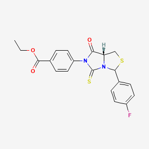molecular formula C20H17FN2O3S2 B11043164 ethyl 4-[(7aR)-3-(4-fluorophenyl)-7-oxo-5-thioxodihydro-1H-imidazo[1,5-c][1,3]thiazol-6(5H)-yl]benzoate 