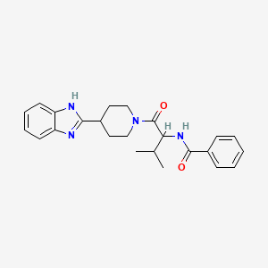 molecular formula C24H28N4O2 B11043194 N-{1-[4-(1H-benzimidazol-2-yl)piperidin-1-yl]-3-methyl-1-oxobutan-2-yl}benzamide 