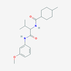 molecular formula C20H30N2O3 B11043213 N-{1-[(3-methoxyphenyl)amino]-3-methyl-1-oxobutan-2-yl}-4-methylcyclohexanecarboxamide 