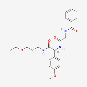 molecular formula C23H29N3O5 B11043214 N-[2-({2-[(3-ethoxypropyl)amino]-1-(4-methoxyphenyl)-2-oxoethyl}amino)-2-oxoethyl]benzamide 
