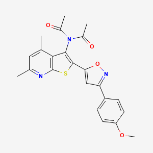molecular formula C23H21N3O4S B11043227 N-acetyl-N-{2-[3-(4-methoxyphenyl)-1,2-oxazol-5-yl]-4,6-dimethylthieno[2,3-b]pyridin-3-yl}acetamide 