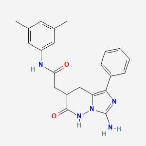 molecular formula C22H23N5O2 B11043264 2-(7-amino-2-oxo-5-phenyl-1,2,3,4-tetrahydroimidazo[1,5-b]pyridazin-3-yl)-N-(3,5-dimethylphenyl)acetamide 