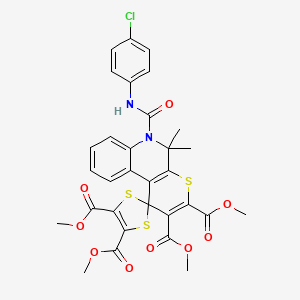molecular formula C31H27ClN2O9S3 B11043285 Tetramethyl 6'-[(4-chlorophenyl)carbamoyl]-5',5'-dimethyl-5',6'-dihydrospiro[1,3-dithiole-2,1'-thiopyrano[2,3-c]quinoline]-2',3',4,5-tetracarboxylate 