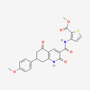 molecular formula C23H20N2O6S B11043367 Methyl 3-({[7-(4-methoxyphenyl)-2,5-dioxo-1,2,5,6,7,8-hexahydroquinolin-3-yl]carbonyl}amino)thiophene-2-carboxylate 