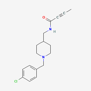 molecular formula C17H21ClN2O B11043369 N-{[1-(4-Chlorobenzyl)-4-piperidyl]methyl}-2-butynamide 