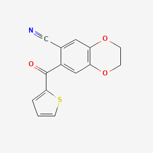 molecular formula C14H9NO3S B11043396 7-[(Thiophen-2-yl)carbonyl]-2,3-dihydro-1,4-benzodioxine-6-carbonitrile 