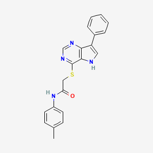 molecular formula C21H18N4OS B11043630 N-(4-Methylphenyl)-2-({7-phenyl-5H-pyrrolo[3,2-D]pyrimidin-4-YL}sulfanyl)acetamide 