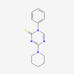 molecular formula C14H16N4S B11043733 1-Phenyl-4-piperidino-1,3,5-triazine-2(1H)-thione 