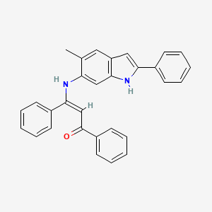 molecular formula C30H24N2O B11043739 (2E)-3-[(5-methyl-2-phenyl-1H-indol-6-yl)amino]-1,3-diphenylprop-2-en-1-one 
