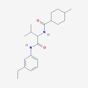 molecular formula C21H32N2O2 B11043749 N-{1-[(3-ethylphenyl)amino]-3-methyl-1-oxobutan-2-yl}-4-methylcyclohexanecarboxamide 