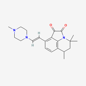 molecular formula C21H27N3O2 B11043805 4,4,6-Trimethyl-9-[(E)-2-(4-methylpiperazino)-1-ethenyl]-5,6-dihydro-4H-pyrrolo[3,2,1-IJ]quinoline-1,2-dione 