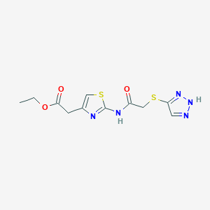 molecular formula C11H13N5O3S2 B11043827 ethyl (2-{[(1H-1,2,3-triazol-5-ylsulfanyl)acetyl]amino}-1,3-thiazol-4-yl)acetate 