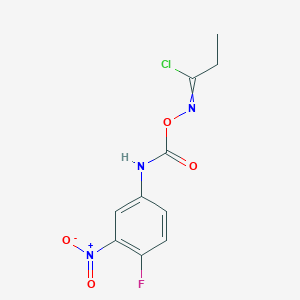 molecular formula C10H9ClFN3O4 B11043830 N-{[(4-fluoro-3-nitrophenyl)carbamoyl]oxy}propanimidoyl chloride 