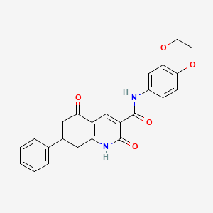 molecular formula C24H20N2O5 B11043832 N-(2,3-dihydro-1,4-benzodioxin-6-yl)-2,5-dioxo-7-phenyl-1,2,5,6,7,8-hexahydroquinoline-3-carboxamide 