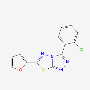 molecular formula C13H7ClN4OS B11043855 3-(2-Chlorophenyl)-6-(furan-2-yl)[1,2,4]triazolo[3,4-b][1,3,4]thiadiazole 