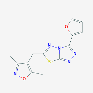 molecular formula C13H11N5O2S B11043876 6-[(3,5-Dimethyl-1,2-oxazol-4-yl)methyl]-3-(furan-2-yl)[1,2,4]triazolo[3,4-b][1,3,4]thiadiazole 