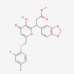 molecular formula C23H18F2O7S B11043951 methyl 3-(1,3-benzodioxol-5-yl)-3-(6-{[(2,4-difluorophenyl)sulfanyl]methyl}-3-hydroxy-4-oxo-4H-pyran-2-yl)propanoate 