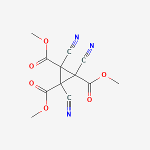 molecular formula C12H9N3O6 B11043953 Trimethyl 1,2,3-tricyano-1,2,3-cyclopropanetricarboxylate 