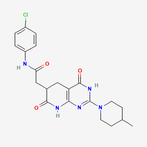 molecular formula C21H24ClN5O3 B11044042 N-(4-chlorophenyl)-2-[2-(4-methylpiperidin-1-yl)-4,7-dioxo-1,4,5,6,7,8-hexahydropyrido[2,3-d]pyrimidin-6-yl]acetamide 